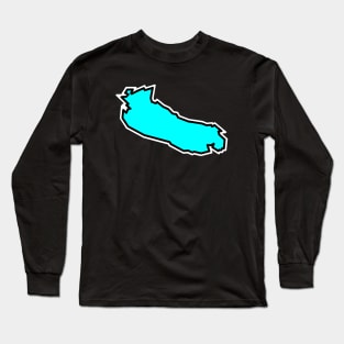 Gabriola Island in a Cool Turquoise Blue Colour - Simple Silhouette - Gabriola Island Long Sleeve T-Shirt